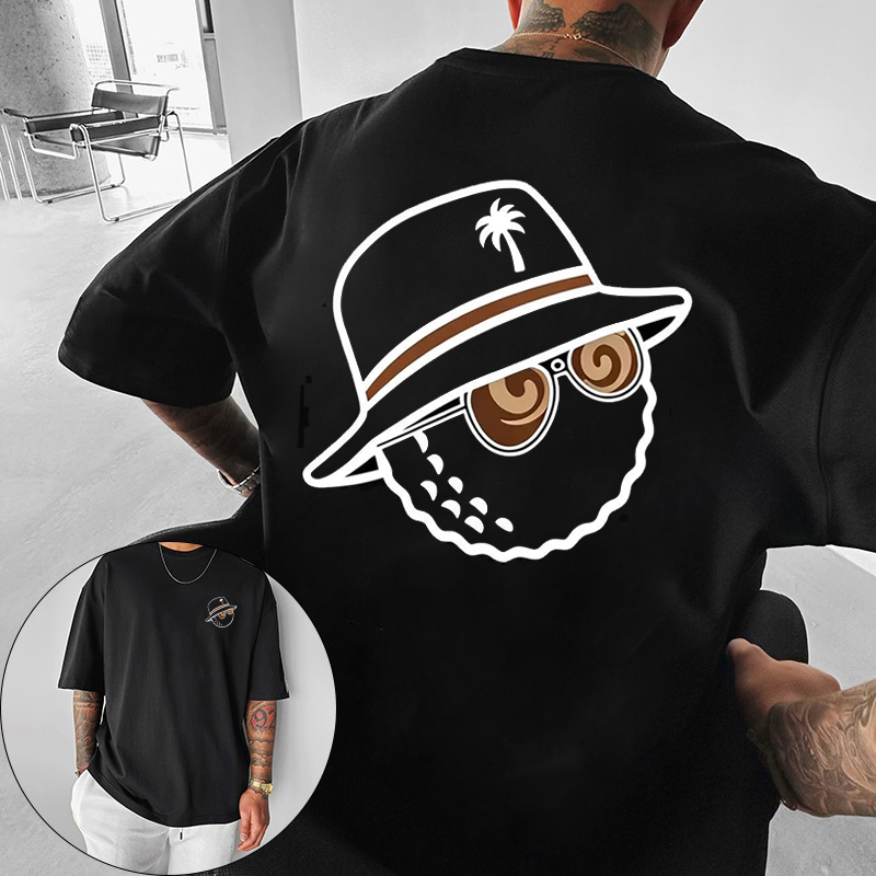 유니섹스 트렌디 그래픽 티셔츠, 버킷햇과 선글라스 프린 - Streetwear Brand Clothing 리뷰 및 가격