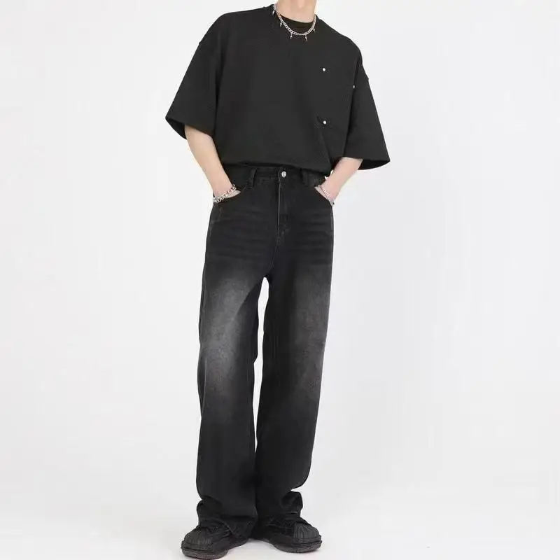 한국 스타일 남성용 와이드 레그 청바지, 2025년 가 - Streetwear Brand Denim 리뷰 및 가격